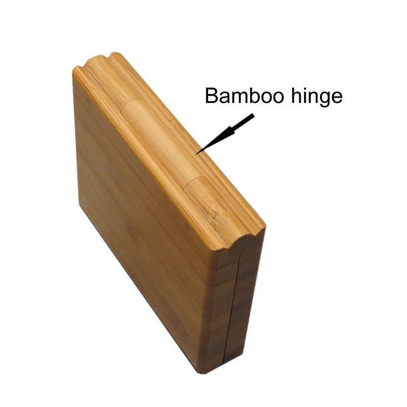 lasenersm 1 Piece Bamboo Empty Eye Shadow Case Box Double Grid Tinplate Palette Pans Bamboo Eyeshadow Case Magnetic Eyeshadow Palette Cosmetics Organizer Container with Makeup Brush for Eye Shadow Blush Powder - Image 2